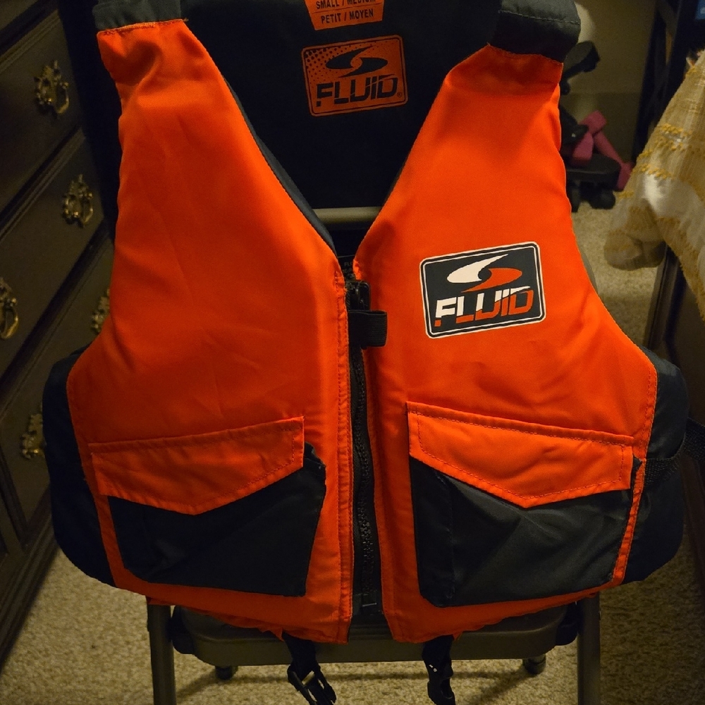 Fluide Bright Orange Kids Safety Vest with Black Accents